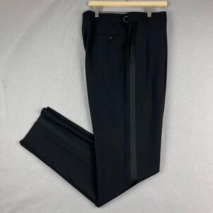 Ralph Lauren Polo barathea tuxedo Pants IT 48 Trouser NEW unhemmed side pull
